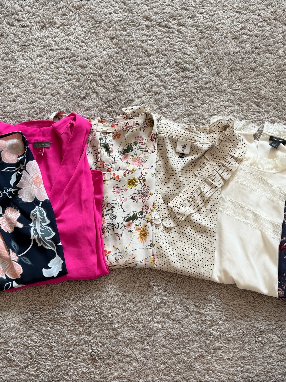 Mixed Women's Blouse Bundle of 6- Floral, Hot Pink & Ivory Styles